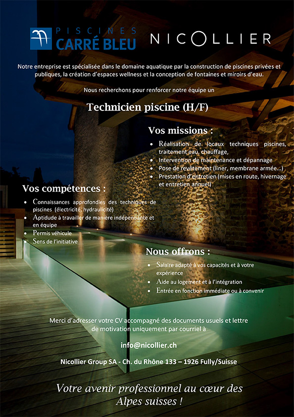 technicien piscine suisse