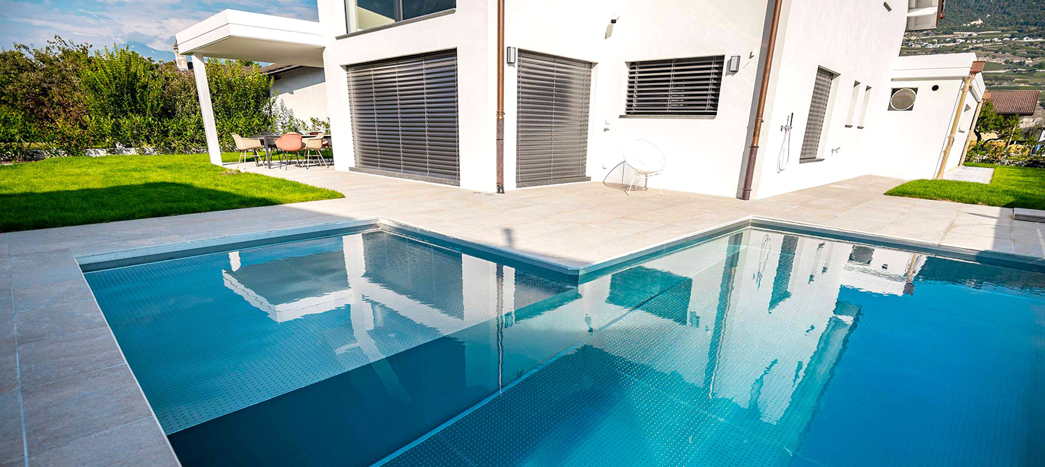 piscine avec plage inox