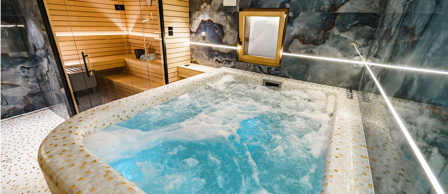 espace wellness moderne avec spa sauna