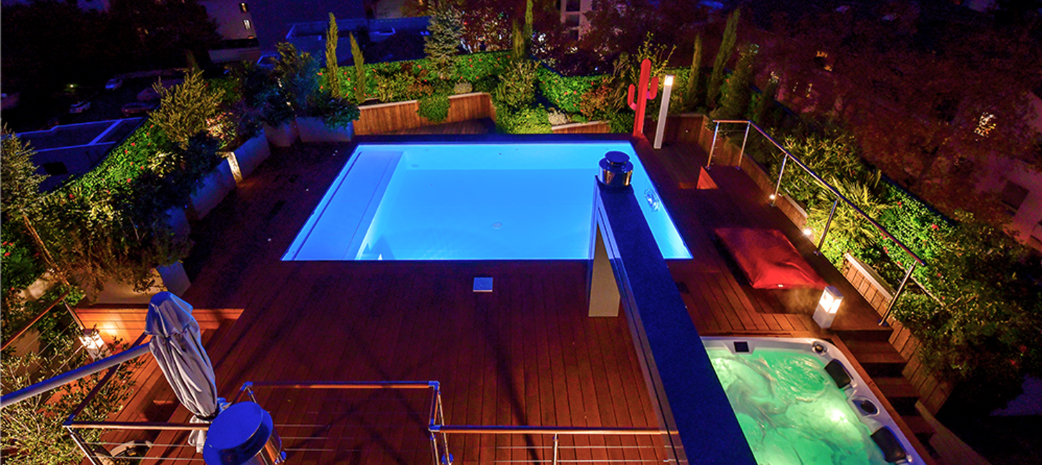 Piscine et spa privés en rooftop