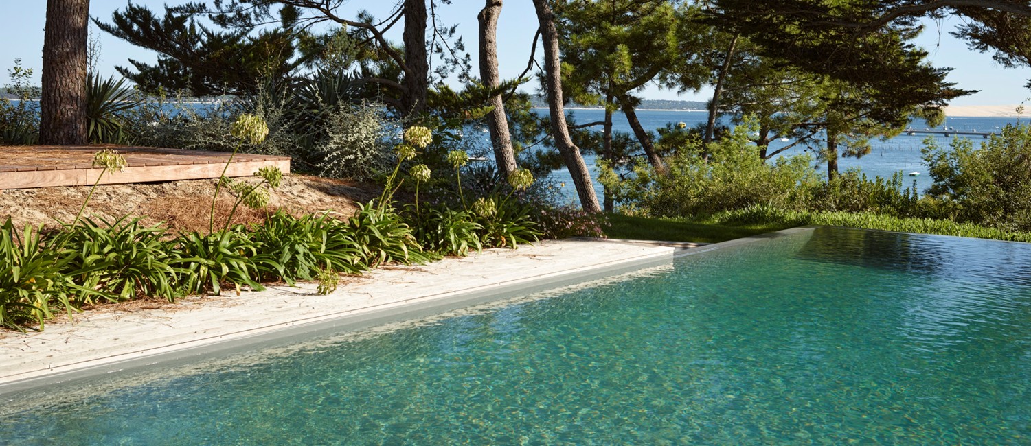 piscine vue baie d'Arcachon